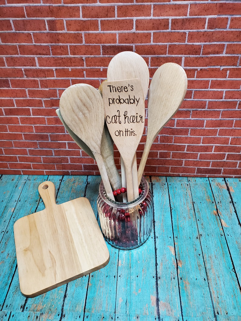 There is probably cat hair on this wooden spatula