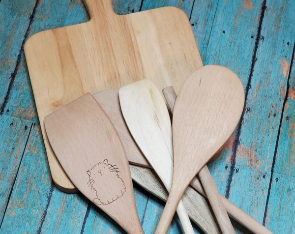 There is probably cat hair on this wooden spatula